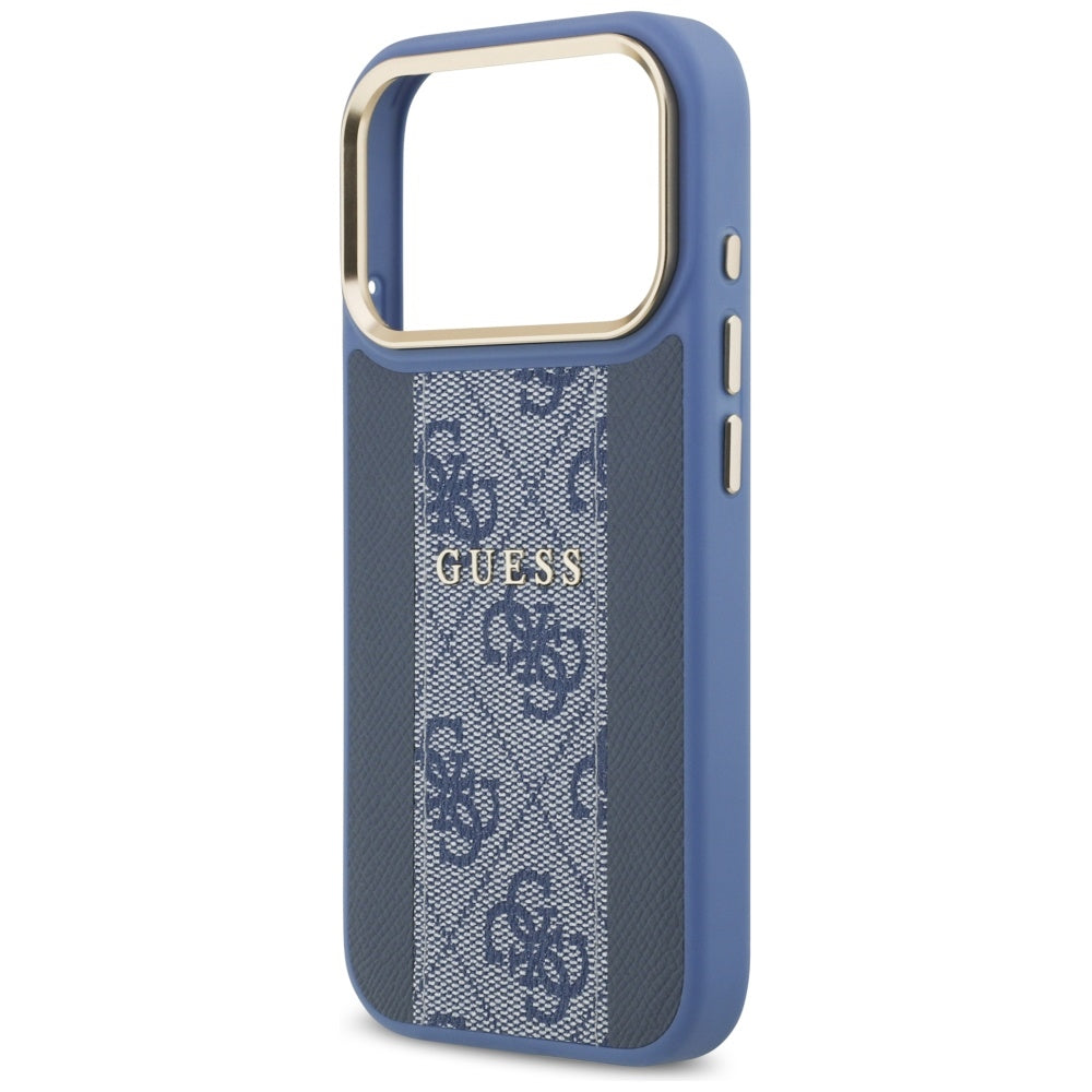 Capa MagSafe para Apple iPhone 17 Pro, Guess, 4G Stripe, Azul