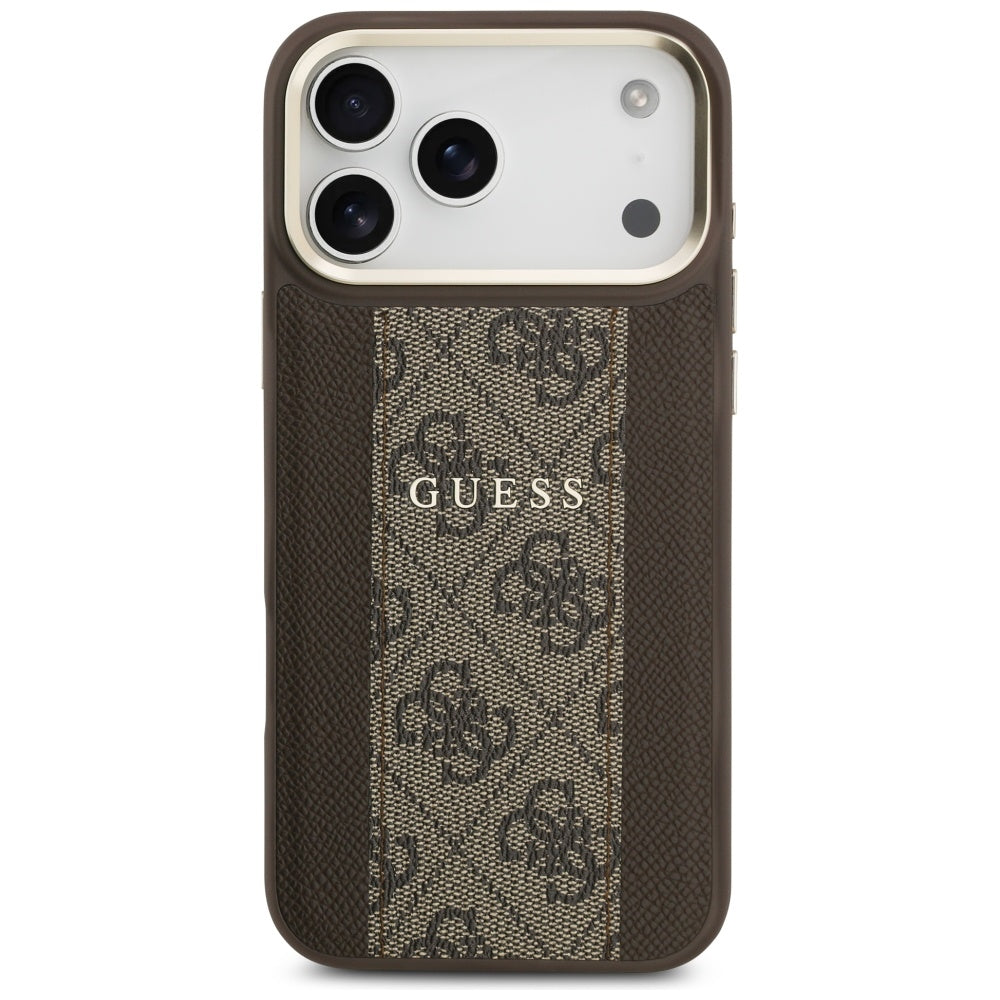 Capa MagSafe para Apple iPhone 17 Pro, Guess, 4G Stripe, Castanho