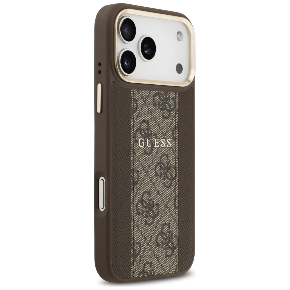 Capa MagSafe para Apple iPhone 17 Pro, Guess, 4G Stripe, Castanho