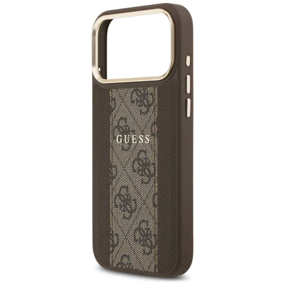 Capa MagSafe para Apple iPhone 17 Pro, Guess, 4G Stripe, Castanho