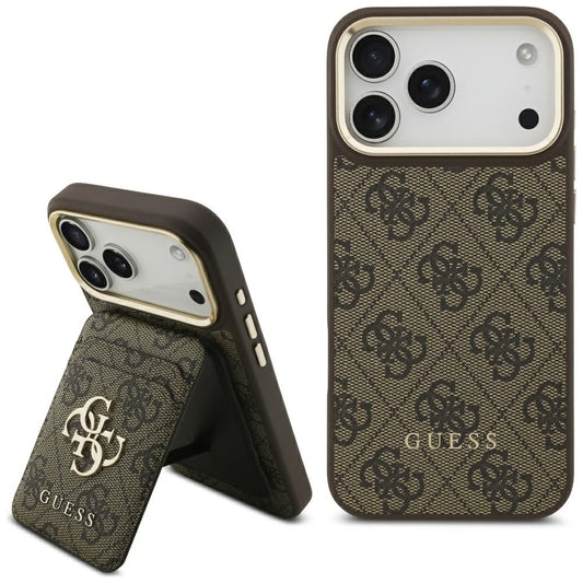 Capa MagSafe para Apple iPhone 17 Pro, Guess, Cardslot 4G, Marrom