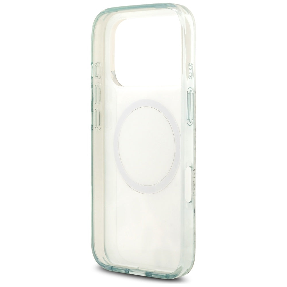 Capa MagSafe para Apple iPhone 17 Pro, Guess, IML Flower and Tonal Circle, Verde