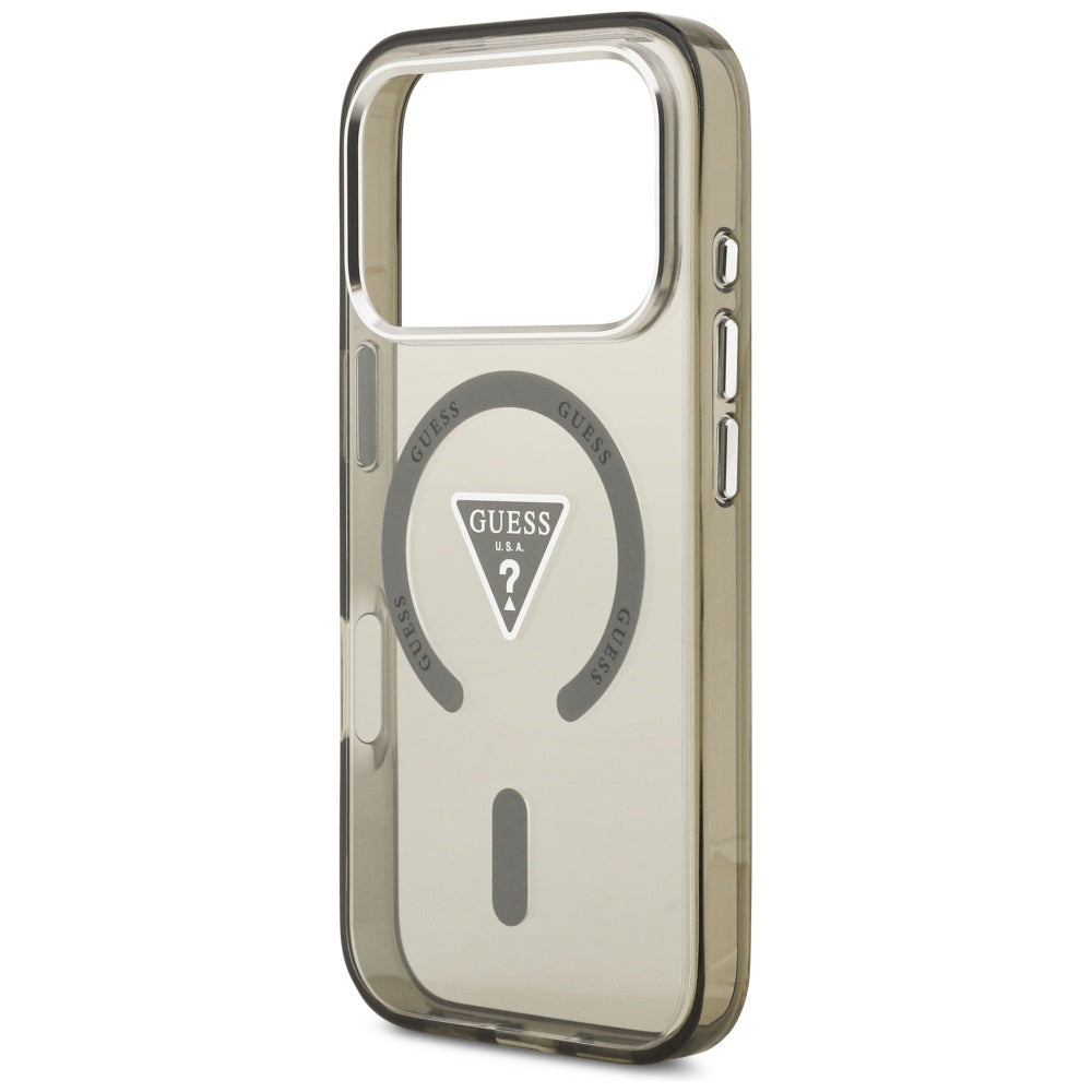 Capa MagSafe para Apple iPhone 17 Pro, Guess, IML Gradient Triangle Logo, Caqui