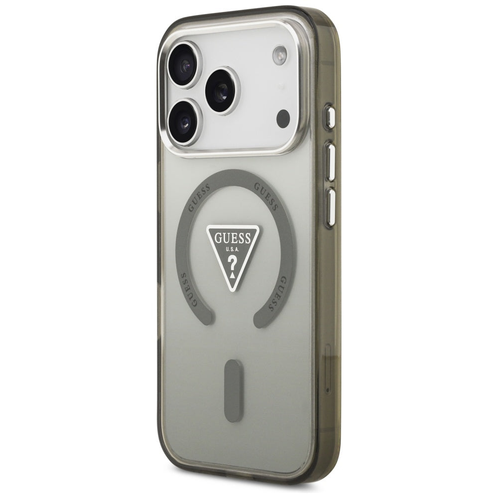 Capa MagSafe para Apple iPhone 17 Pro, Guess, IML Gradient Triangle Logo, Caqui