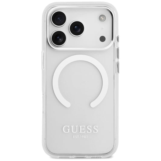 Capa MagSafe para Apple iPhone 17 Pro, Guess, Metal Outline, Prateada