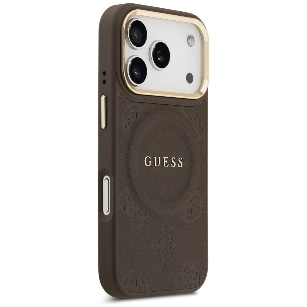 Capa MagSafe para Apple iPhone 17 Pro, Guess, Peony Hot Stamp, Marrom