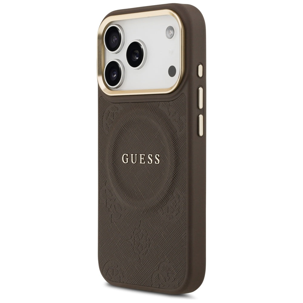 Capa MagSafe para Apple iPhone 17 Pro, Guess, Peony Hot Stamp, Marrom