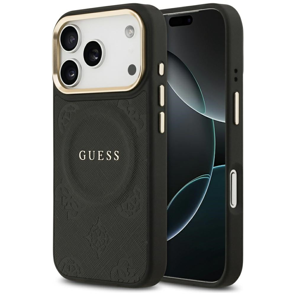Capa MagSafe para Apple iPhone 17 Pro, Guess, Peony Hot Stamp, Preta