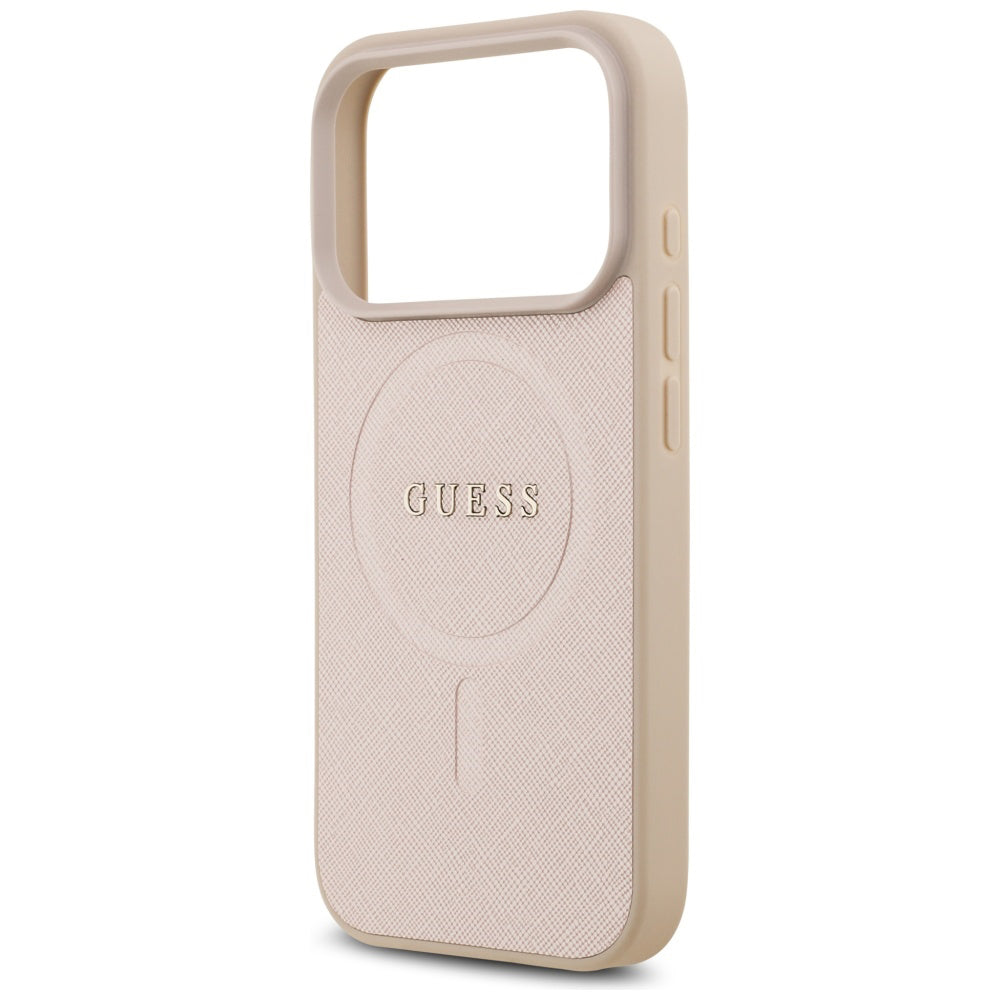 Capa MagSafe para Apple iPhone 17 Pro, Guess, Saffiano Classic Logo, Rosa