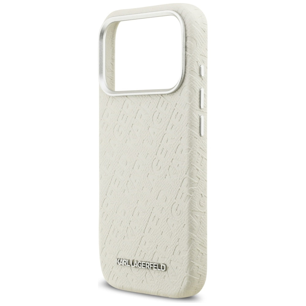 Capa MagSafe para Apple iPhone 17 Pro, Karl Lagerfeld, FW Stamped Karl, Bege