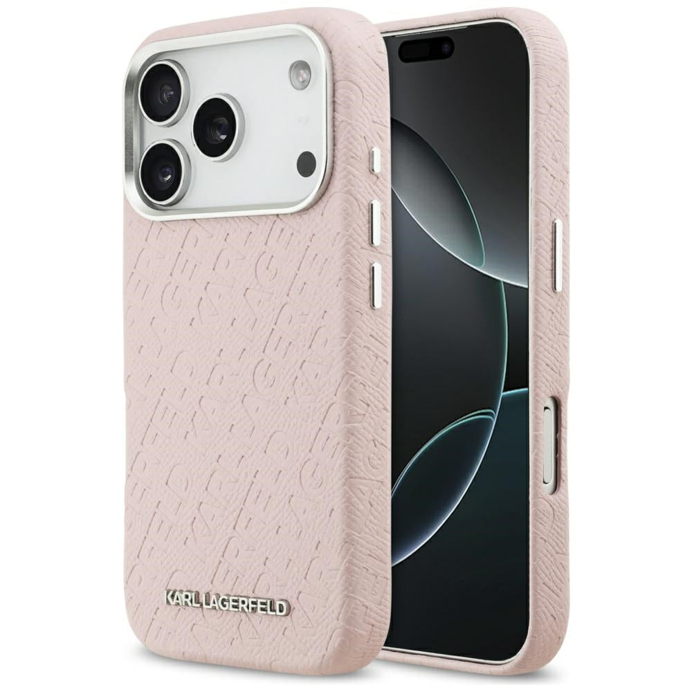 Capa MagSafe para Apple iPhone 17 Pro, Karl Lagerfeld, FW Stamped Karl, Rosa