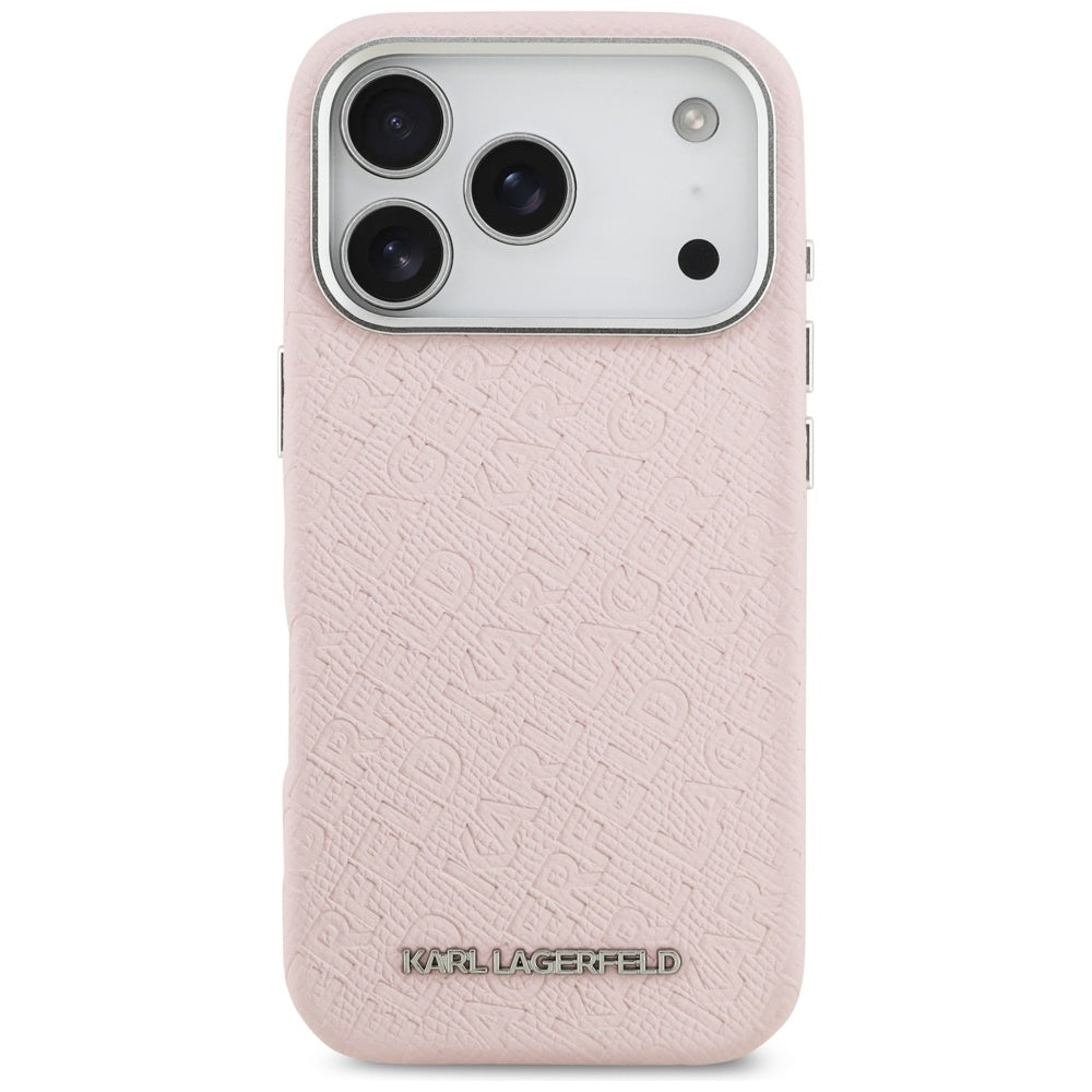 Capa MagSafe para Apple iPhone 17 Pro, Karl Lagerfeld, FW Stamped Karl, Rosa