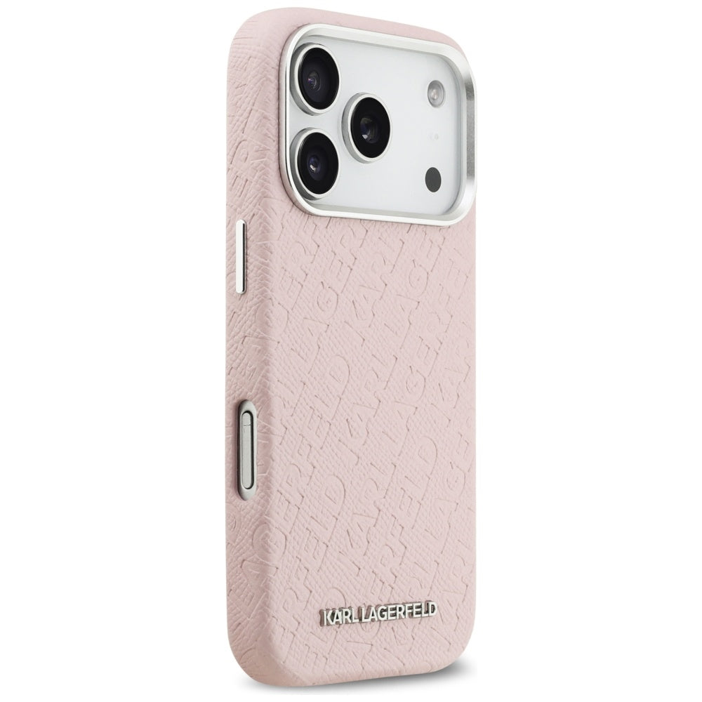 Capa MagSafe para Apple iPhone 17 Pro, Karl Lagerfeld, FW Stamped Karl, Rosa
