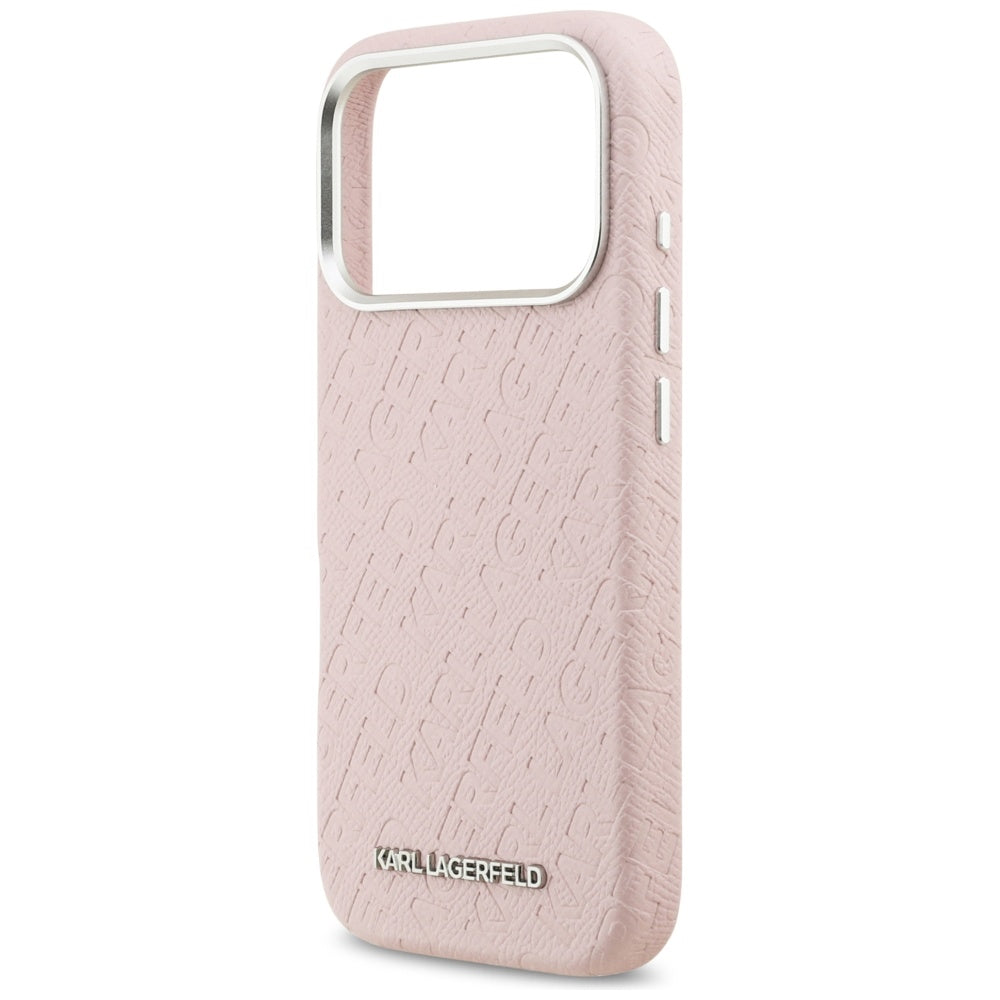 Capa MagSafe para Apple iPhone 17 Pro, Karl Lagerfeld, FW Stamped Karl, Rosa