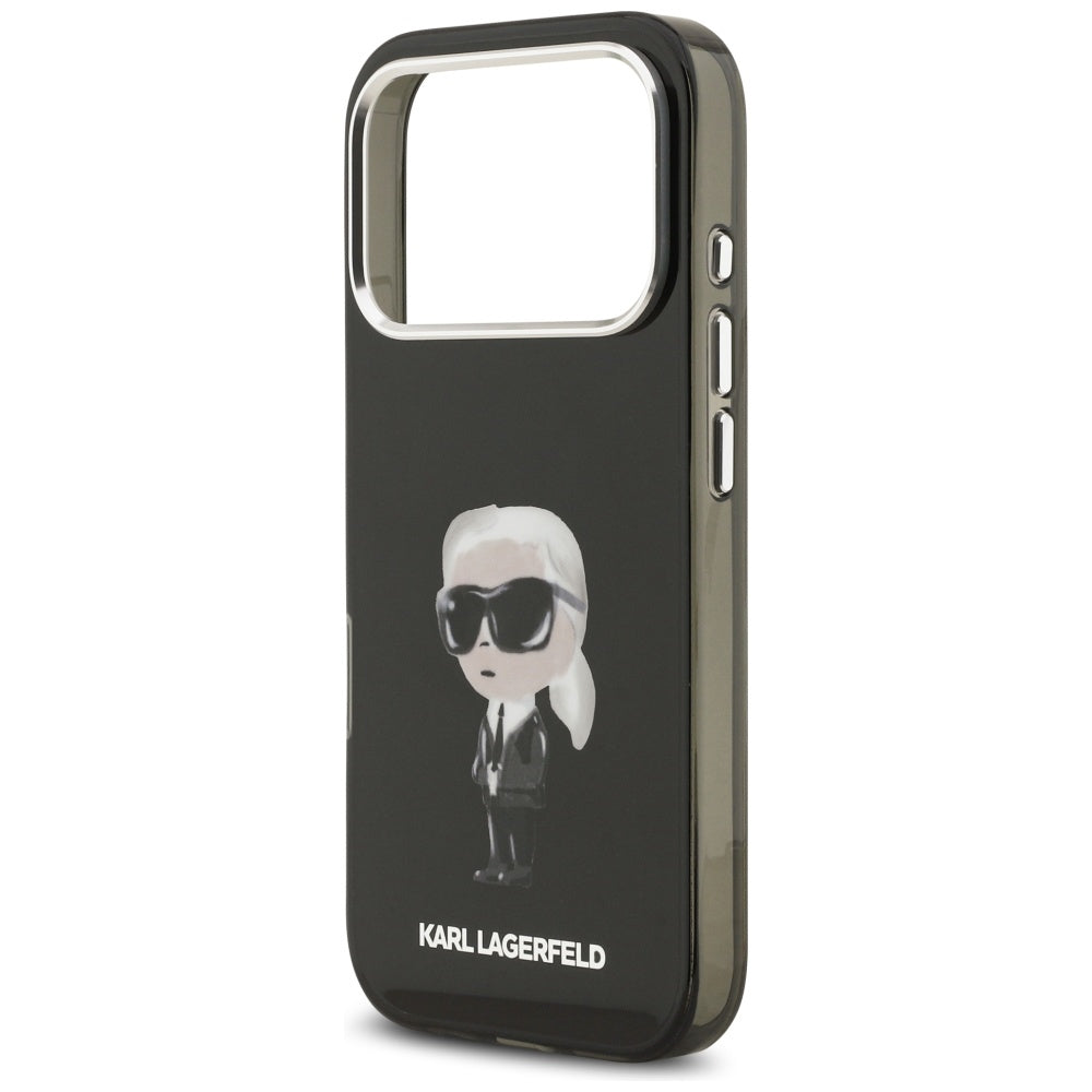 Capa MagSafe para Apple iPhone 17 Pro, Karl Lagerfeld, IML Aquarelle Karl Ikonik, Preta