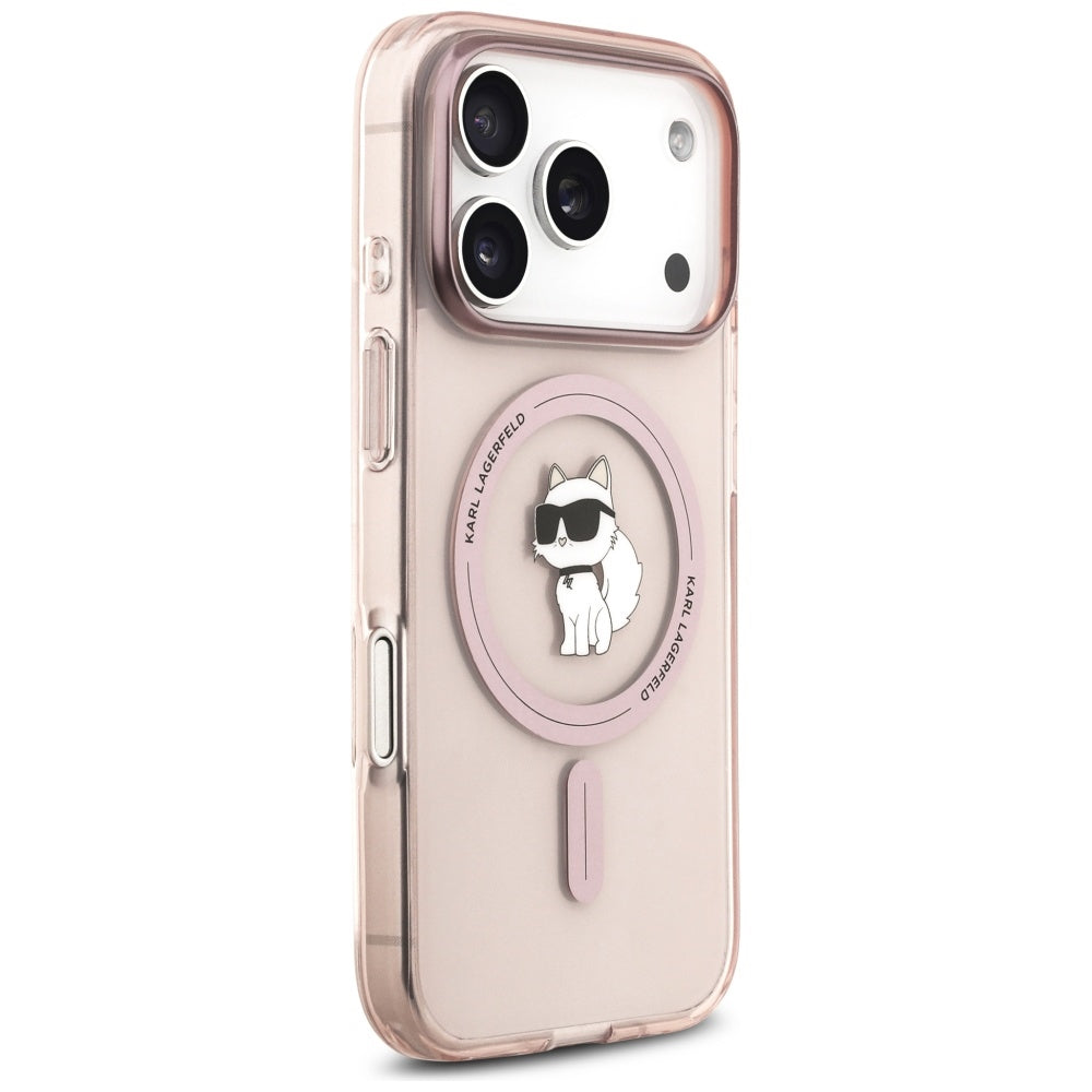Capa MagSafe para Apple iPhone 17 Pro, Karl Lagerfeld, IML Choupette, Rosa