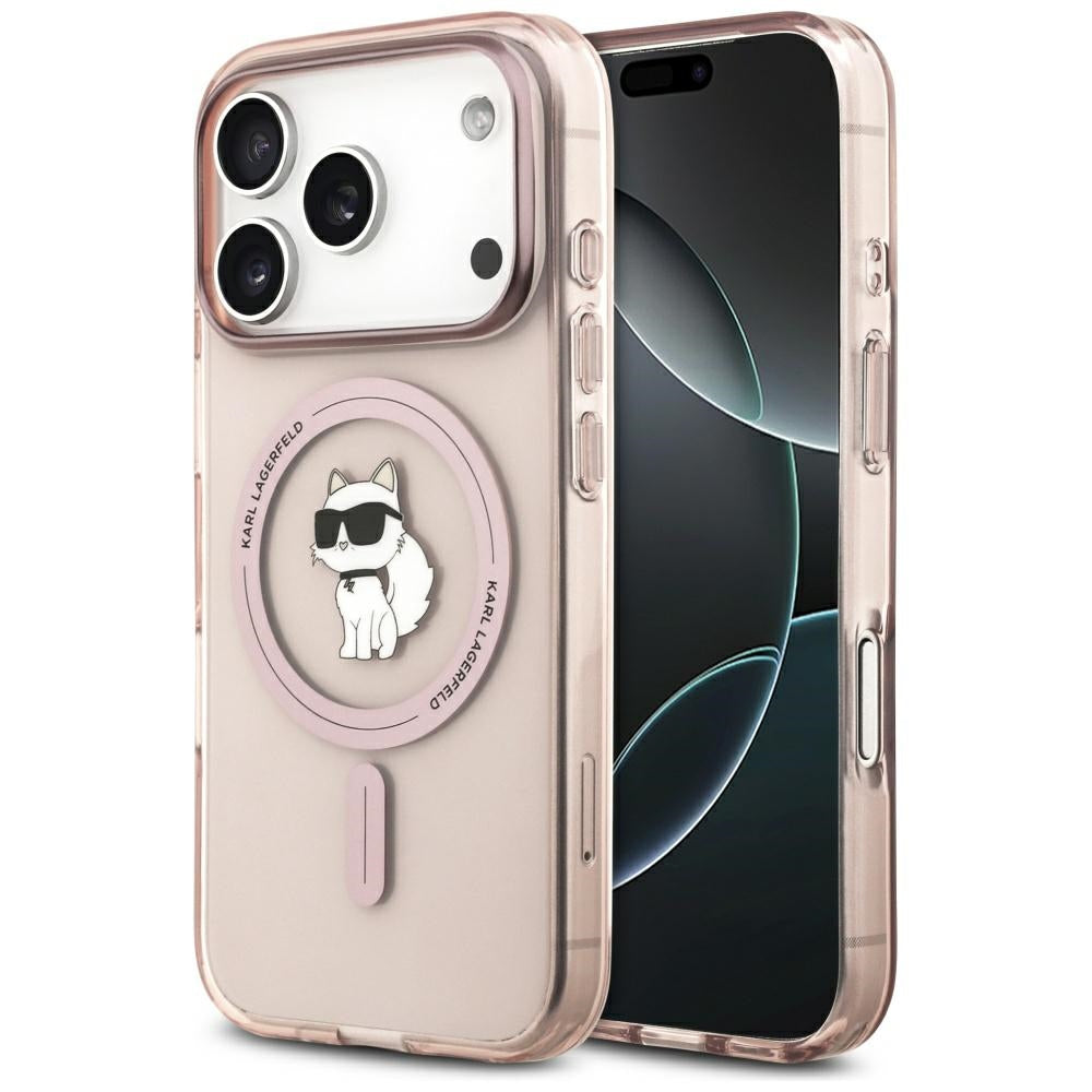 Capa MagSafe para Apple iPhone 17 Pro, Karl Lagerfeld, IML Choupette, Rosa