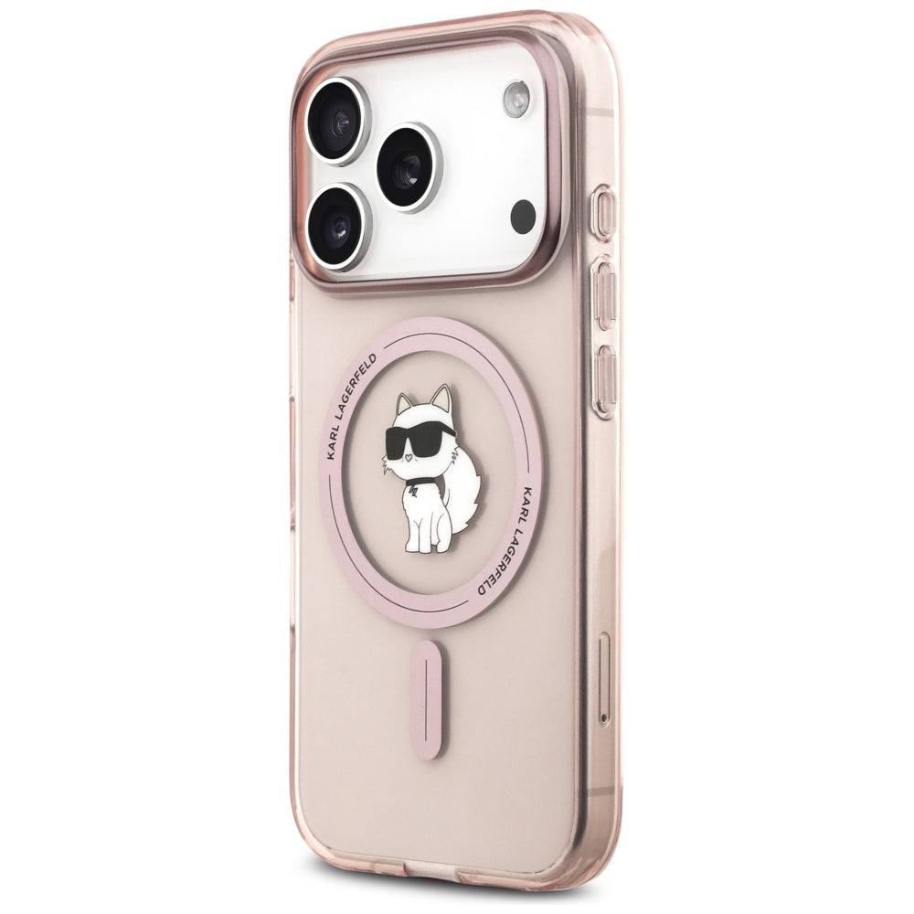 Capa MagSafe para Apple iPhone 17 Pro, Karl Lagerfeld, IML Choupette, Rosa