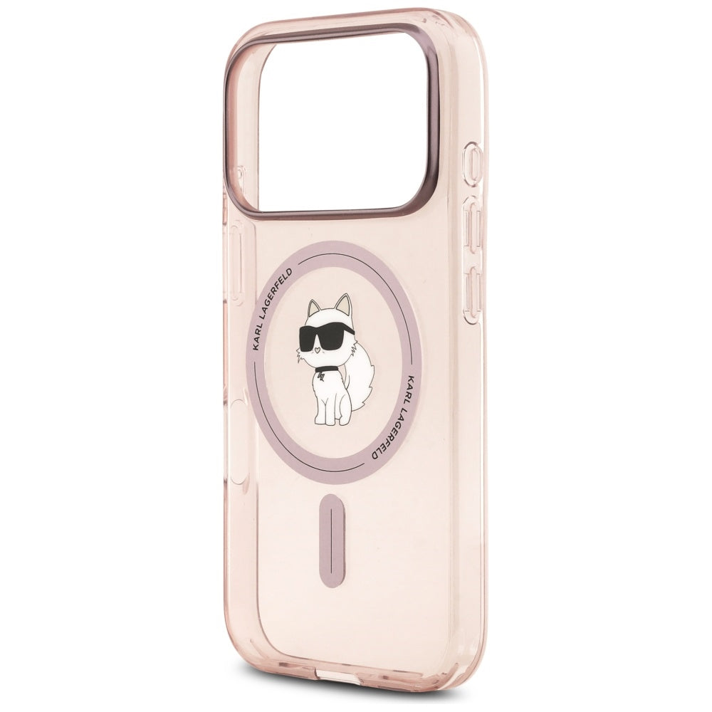 Capa MagSafe para Apple iPhone 17 Pro, Karl Lagerfeld, IML Choupette, Rosa