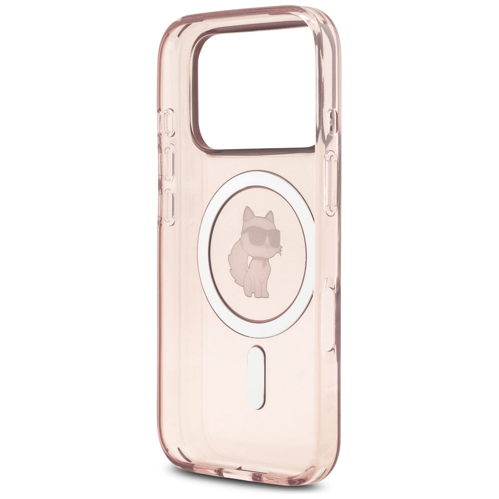 Capa MagSafe para Apple iPhone 17 Pro, Karl Lagerfeld, IML Choupette, Rosa