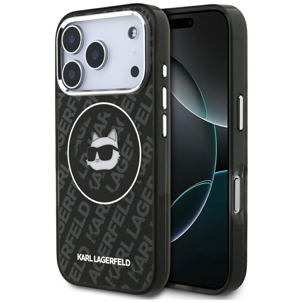 Capa MagSafe para Apple iPhone 17 Pro, Karl Lagerfeld, IML Choupette's Head, Preta.