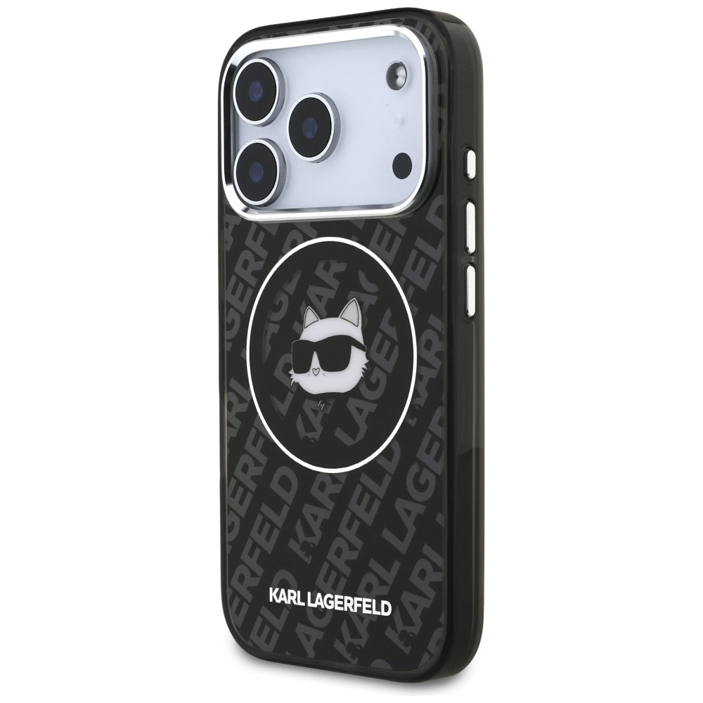 Capa MagSafe para Apple iPhone 17 Pro, Karl Lagerfeld, IML Choupette's Head, Preta.