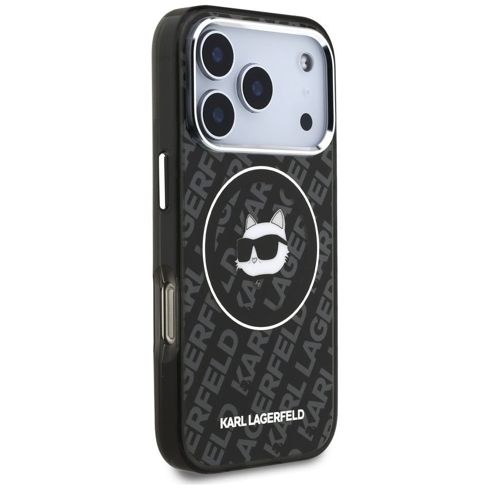 Capa MagSafe para Apple iPhone 17 Pro, Karl Lagerfeld, IML Choupette's Head, Preta.