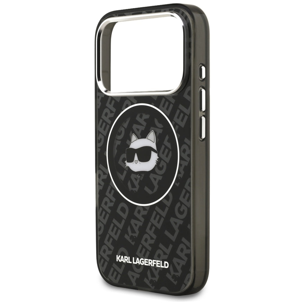 Capa MagSafe para Apple iPhone 17 Pro, Karl Lagerfeld, IML Choupette's Head, Preta.