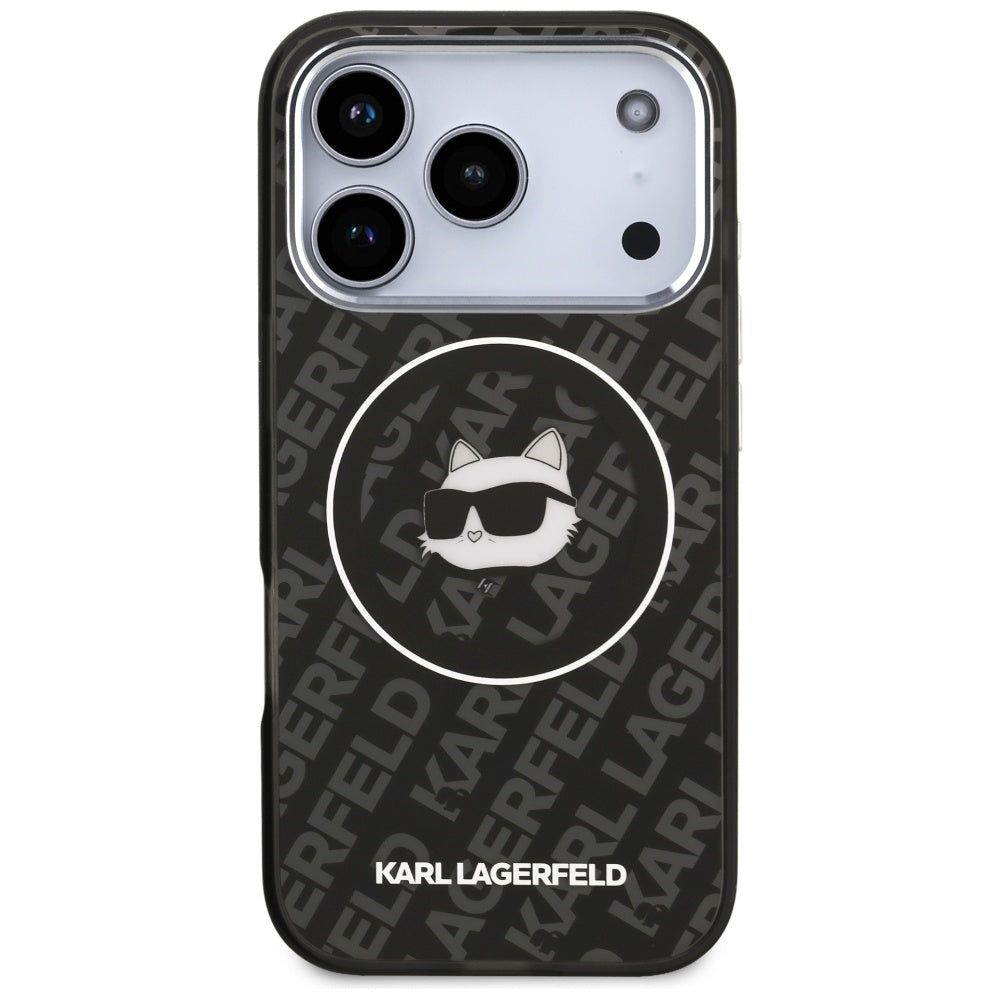 Capa MagSafe para Apple iPhone 17 Pro, Karl Lagerfeld, IML Choupette's Head, Preta.