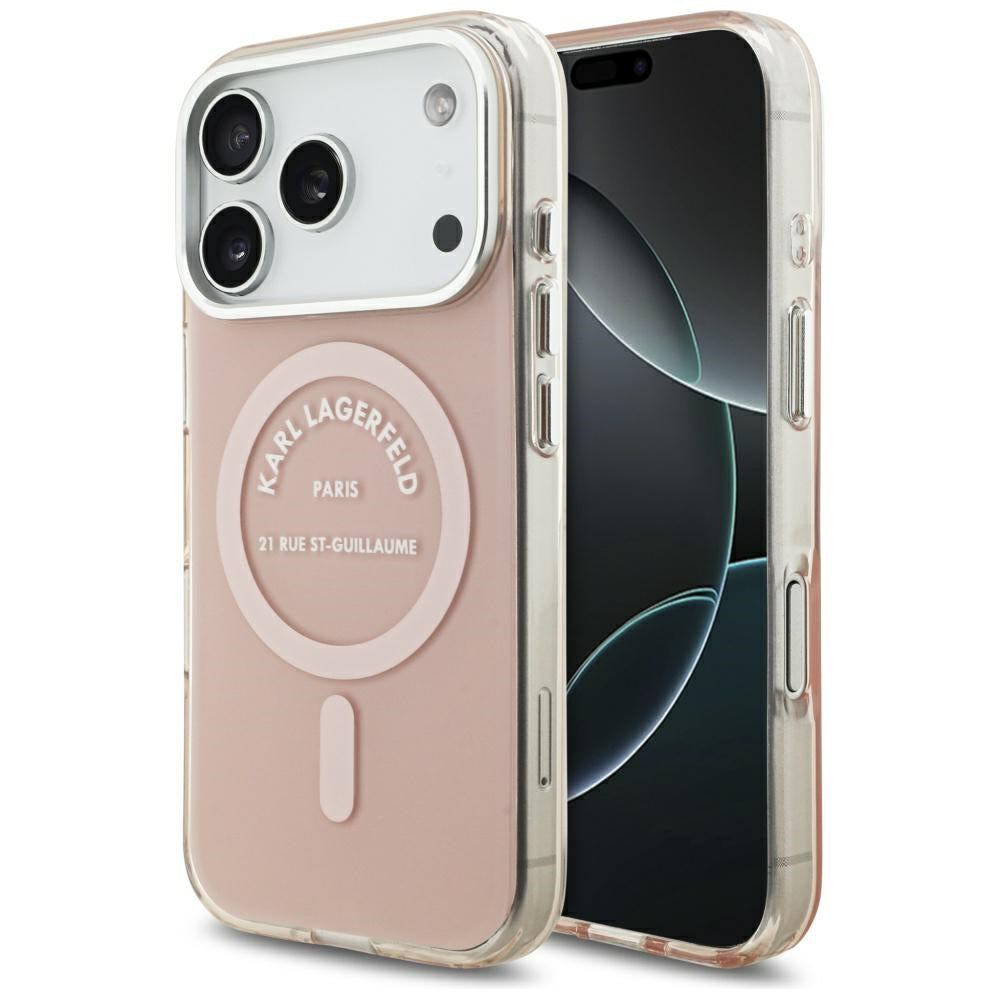 Capa MagSafe para Apple iPhone 17 Pro, Karl Lagerfeld, IML Logo RSG, Rosa