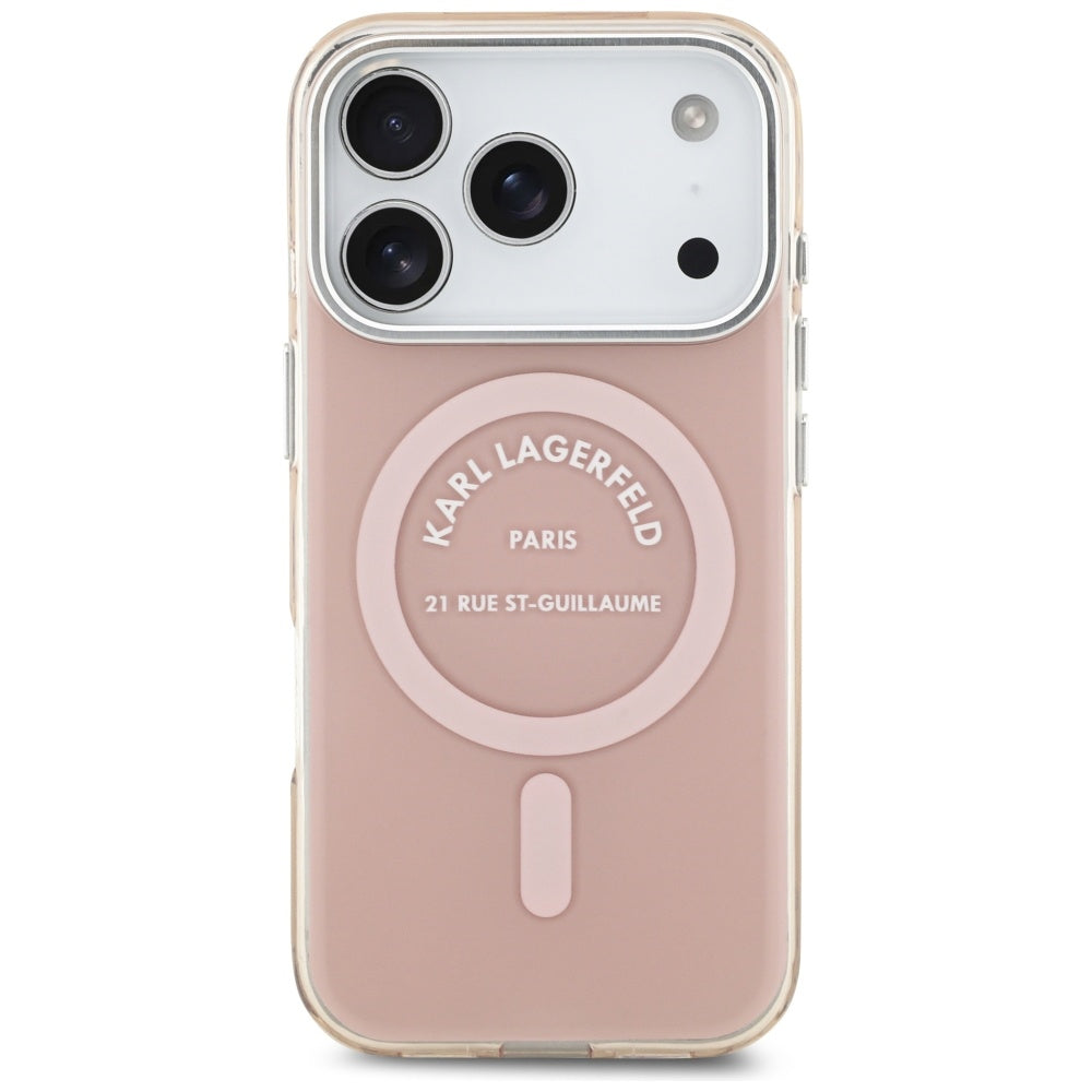 Capa MagSafe para Apple iPhone 17 Pro, Karl Lagerfeld, IML Logo RSG, Rosa