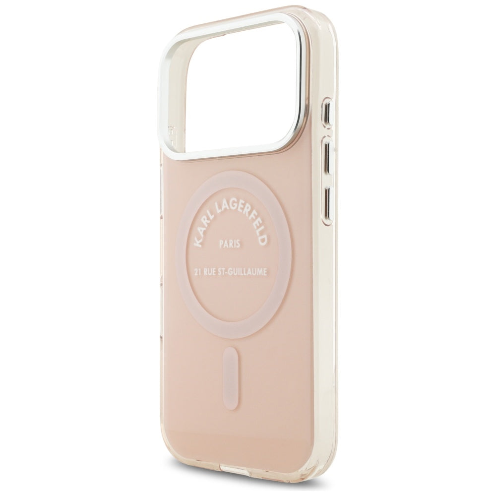 Capa MagSafe para Apple iPhone 17 Pro, Karl Lagerfeld, IML Logo RSG, Rosa