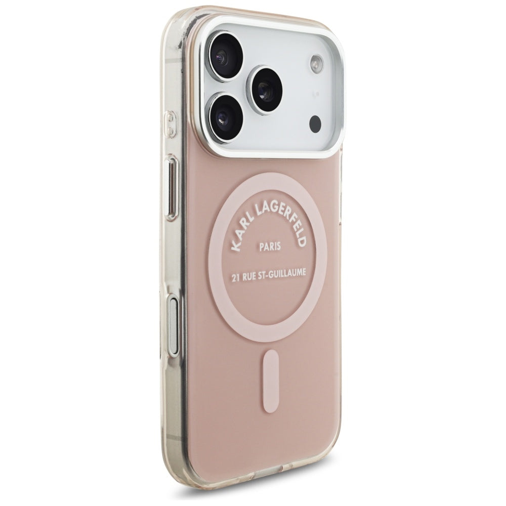 Capa MagSafe para Apple iPhone 17 Pro, Karl Lagerfeld, IML Logo RSG, Rosa