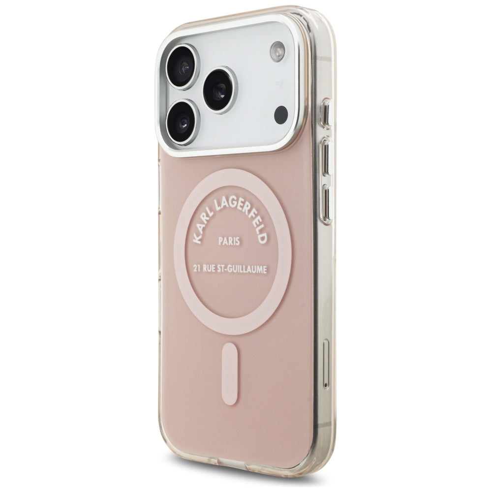 Capa MagSafe para Apple iPhone 17 Pro, Karl Lagerfeld, IML Logo RSG, Rosa