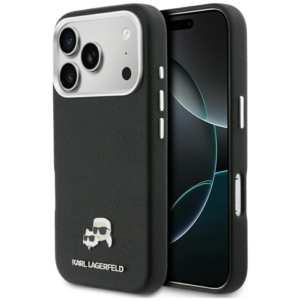 MagSafe Case for Apple iPhone 17 Pro, Karl Lagerfeld, Karl & Choupette Head's Pin, Black