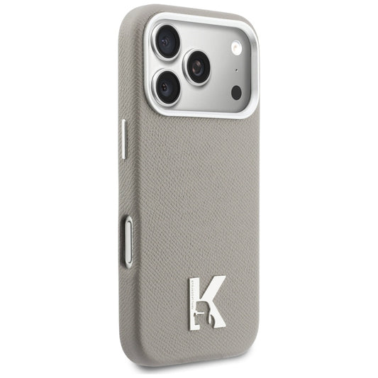 Capa MagSafe para Apple iPhone 17 Pro, Karl Lagerfeld, Logo Karl Head, Cinzento