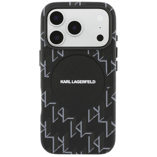 Capa MagSafe para Apple iPhone 17 Pro, Karl Lagerfeld, Logo KL Monogram, Preta