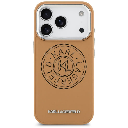 Capa MagSafe para Apple iPhone 17 Pro, Karl Lagerfeld, Point & Metal Logo, Castanho