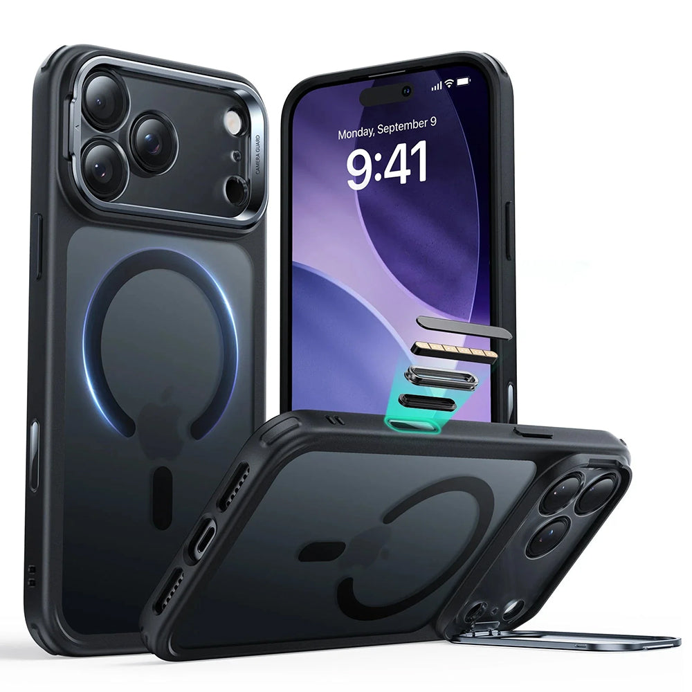 Capa MagSafe para Apple iPhone 17 Pro Max, ESR, Classic Hybrid Kickstand, Preta Fosca