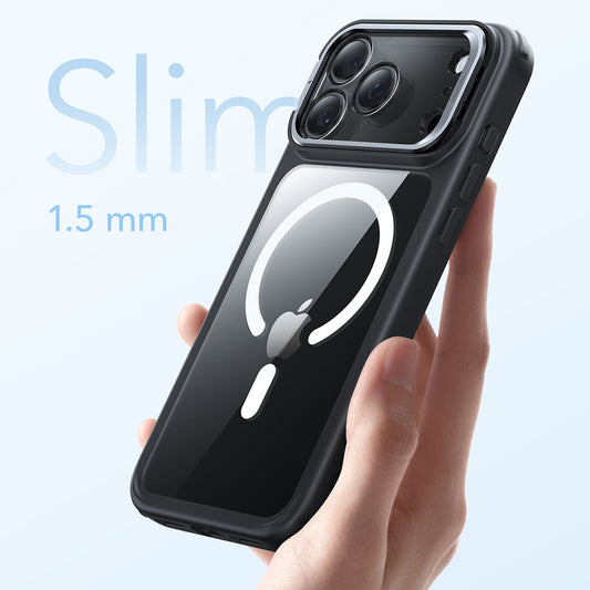 Capa MagSafe para Apple iPhone 17 Pro Max, ESR, Classic Hybrid Kickstand, Preta Transparente