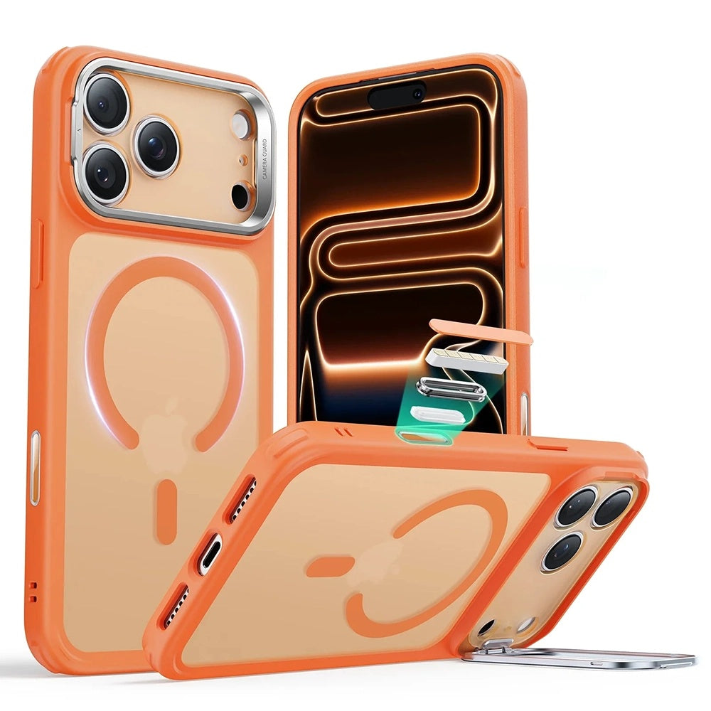 Capa MagSafe para Apple iPhone 17 Pro Max, ESR, Classic Hybrid Kickstand, Laranja Acetinado