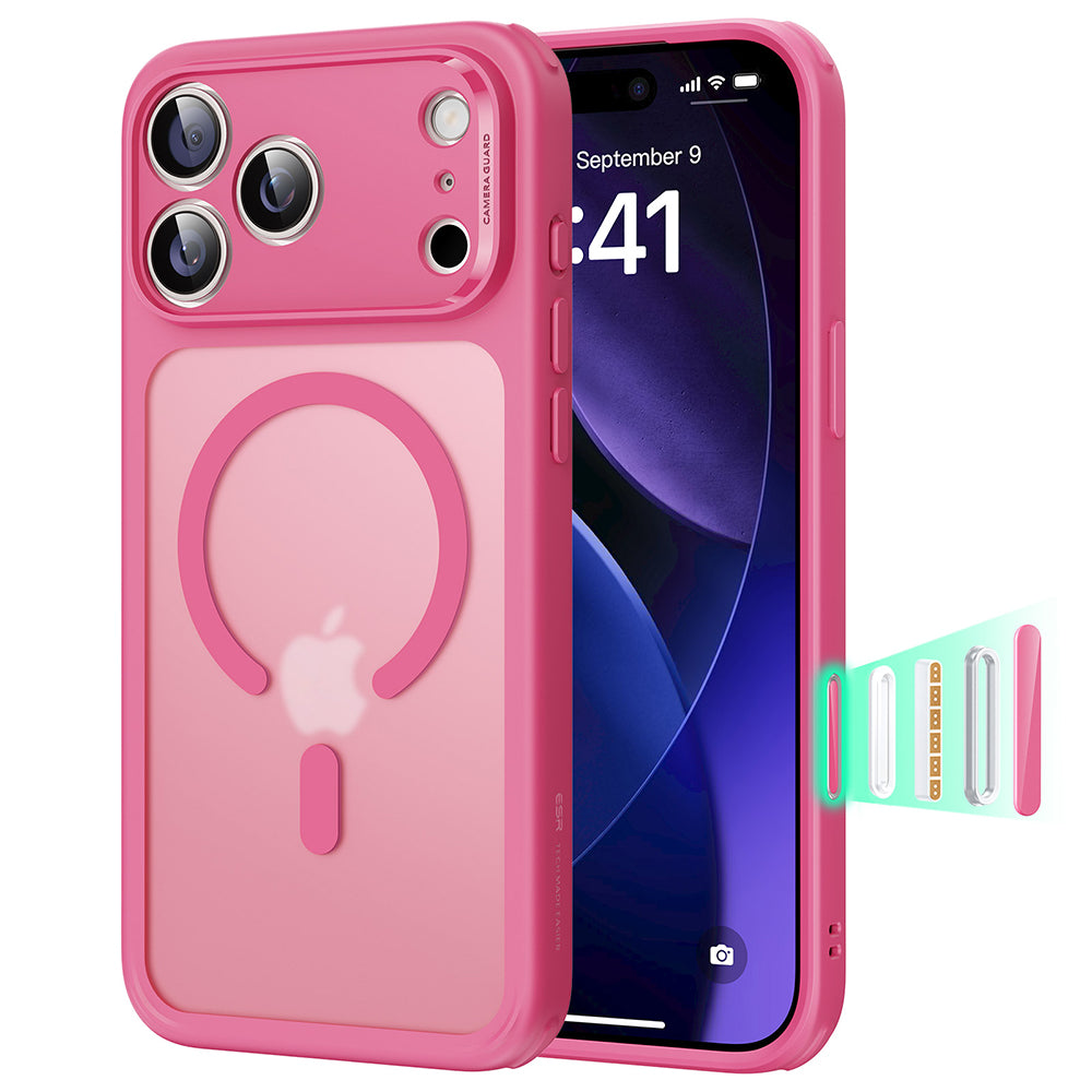 Capa MagSafe para Apple iPhone 17 Pro Max, ESR, Classic Hybrid, Rosa Acetinado
