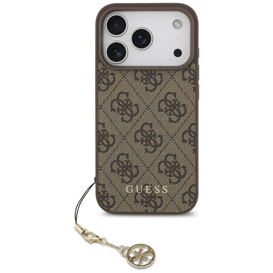 Capa MagSafe para Apple iPhone 17 Pro Max, Guess, 4G Charm Cradle, Castanho