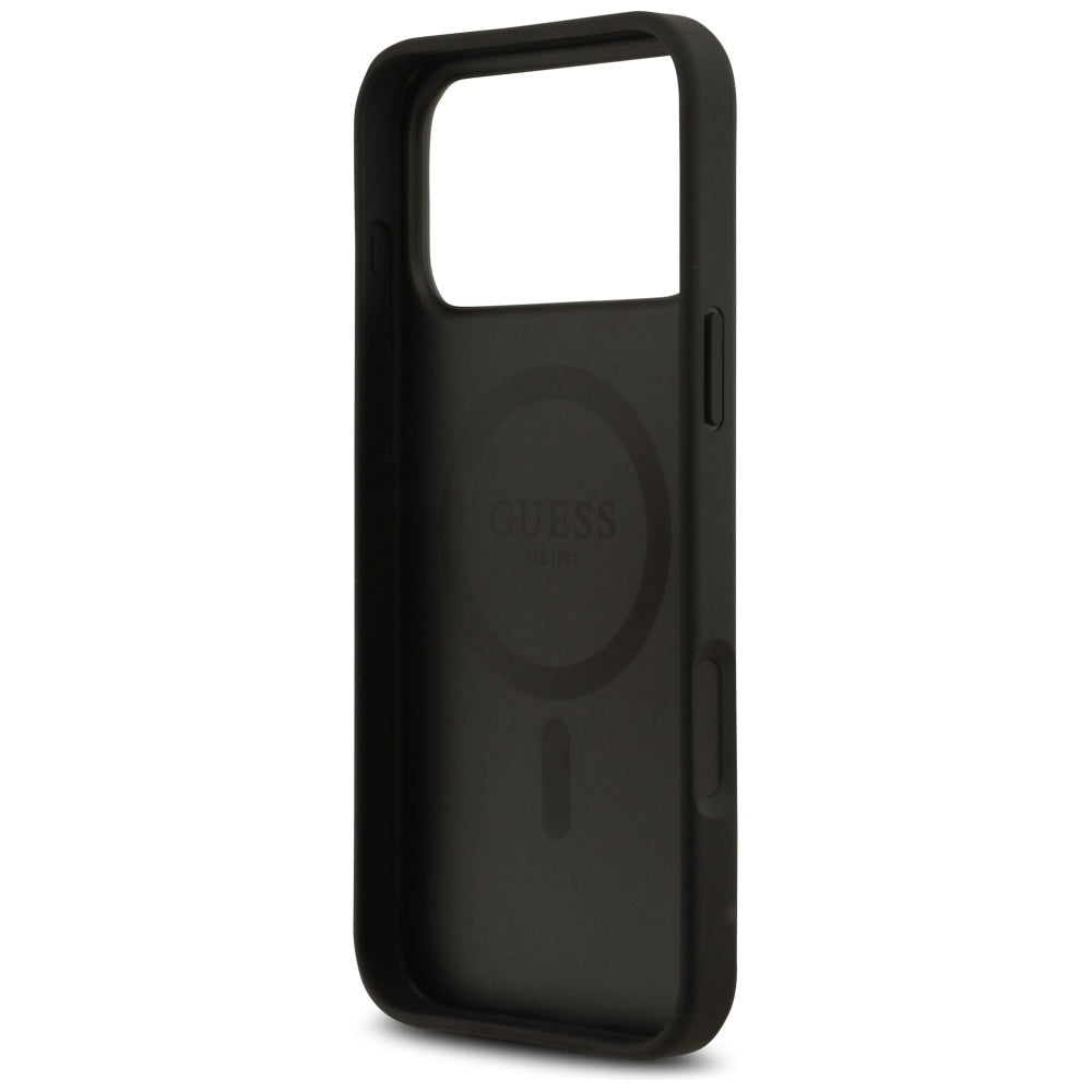 Capa MagSafe para Apple iPhone 17 Pro Max, Guess, Estampa de Flores 4G, Preta
