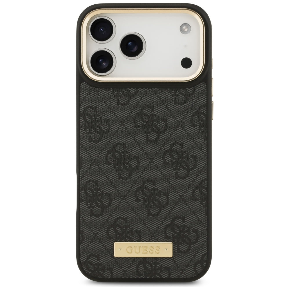 Capa MagSafe para Apple iPhone 17 Pro Max, Guess, 4G Logo Plate, Preta