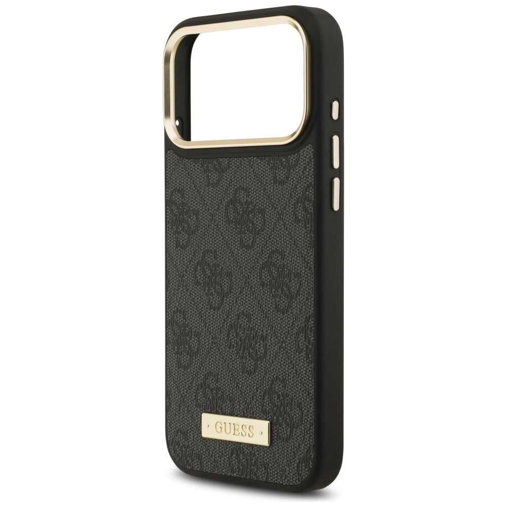 Capa MagSafe para Apple iPhone 17 Pro Max, Guess, 4G Logo Plate, Preta