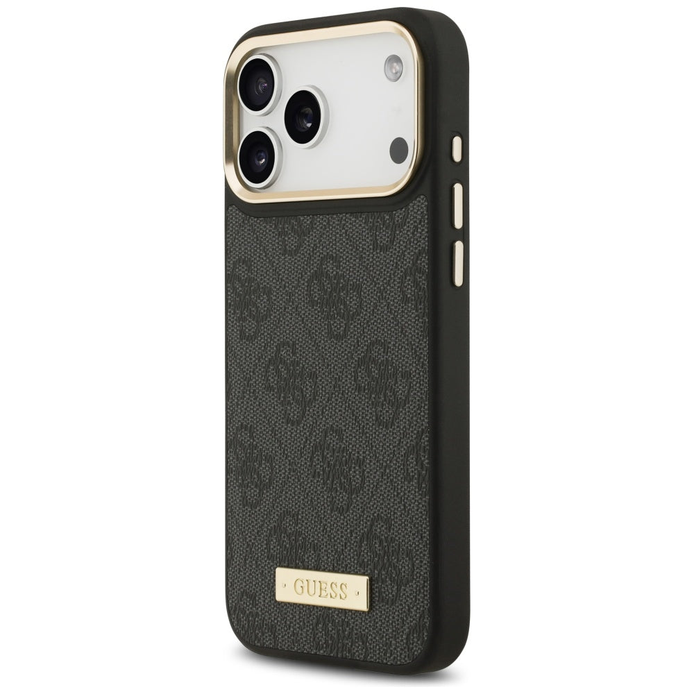 Capa MagSafe para Apple iPhone 17 Pro Max, Guess, 4G Logo Plate, Preta