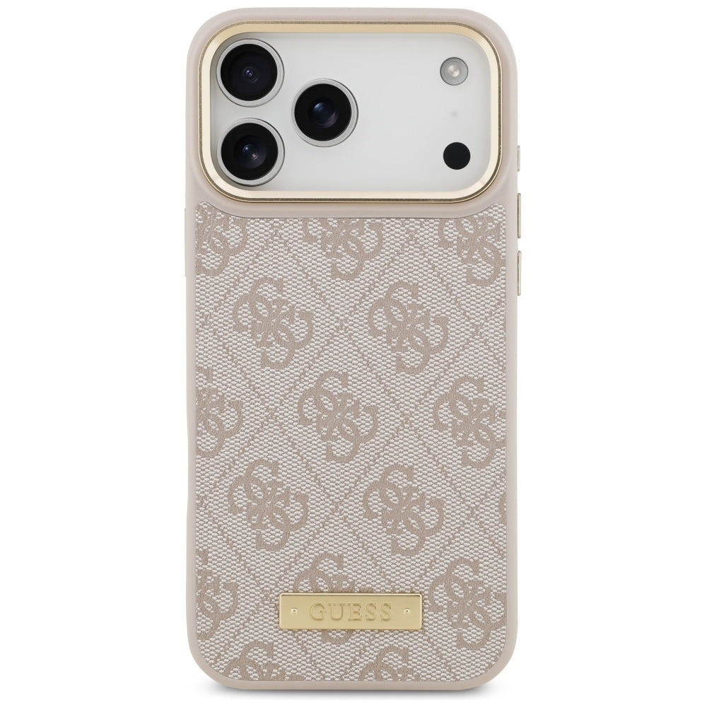 Capa MagSafe para Apple iPhone 17 Pro Max, Guess, 4G Logo Plate, Rosa
