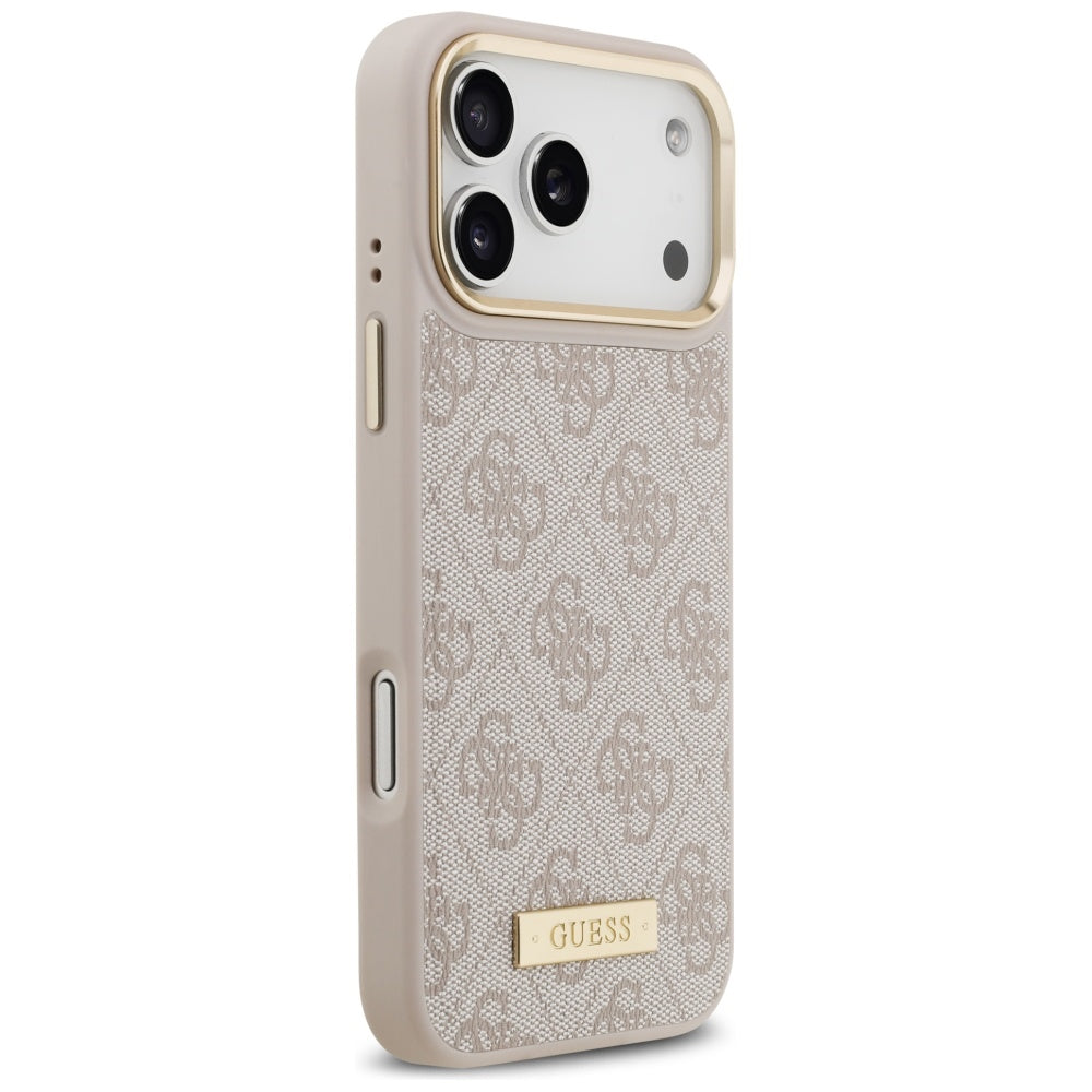 Capa MagSafe para Apple iPhone 17 Pro Max, Guess, 4G Logo Plate, Rosa