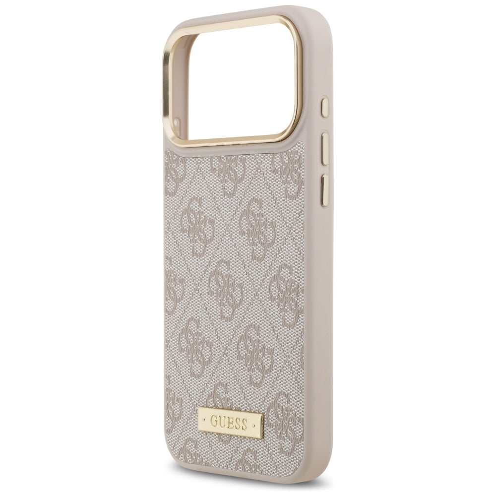 Capa MagSafe para Apple iPhone 17 Pro Max, Guess, 4G Logo Plate, Rosa